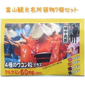 画像: 富山観光名所袋物（ウコン）　〜7個セット〜